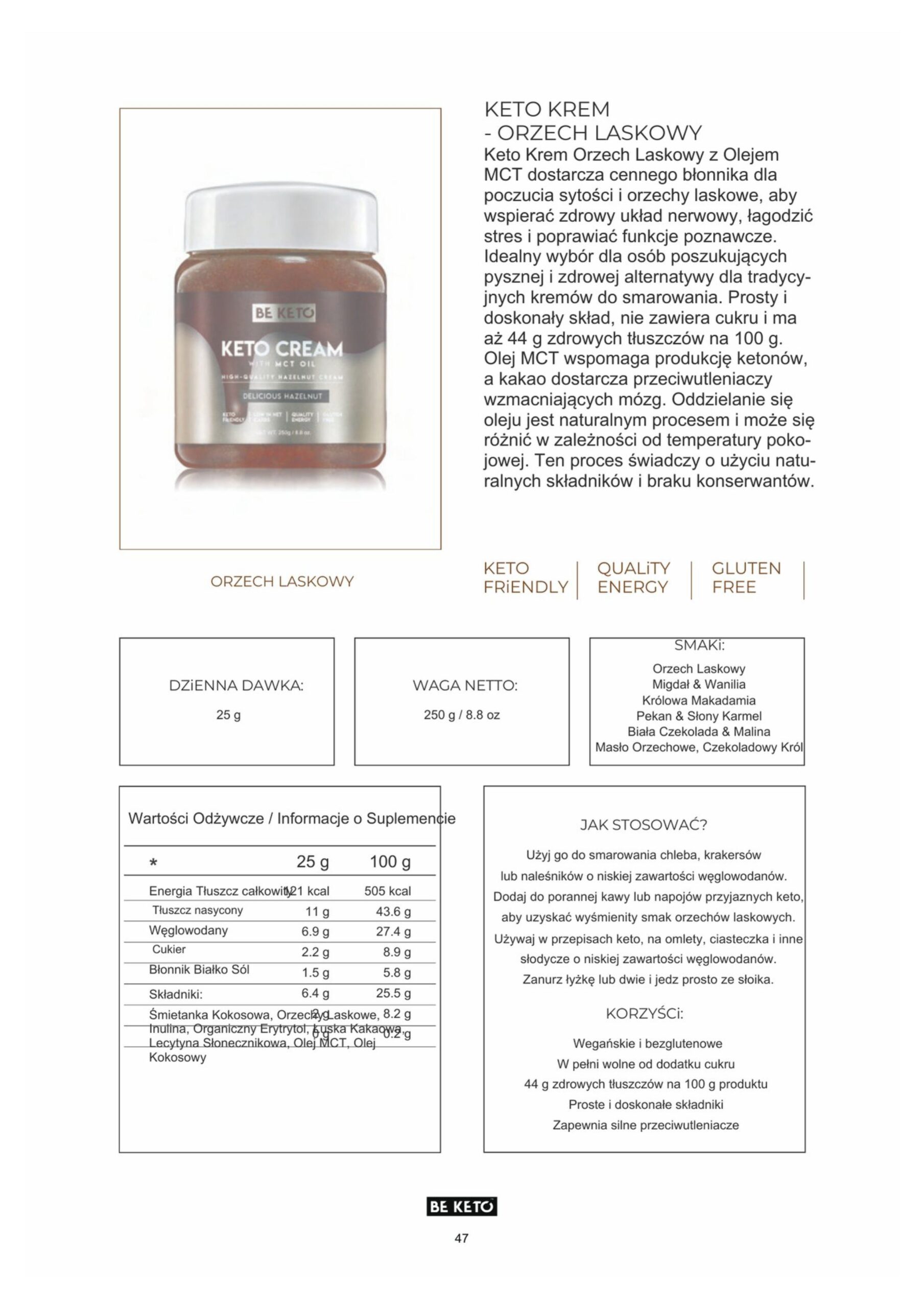 Keto Krem™ Orzech Laskowy 250g - obrazek 3