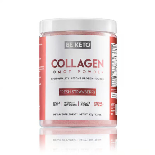 Keto Kolagen z olejem MCT – Świeża Truskawka 300g